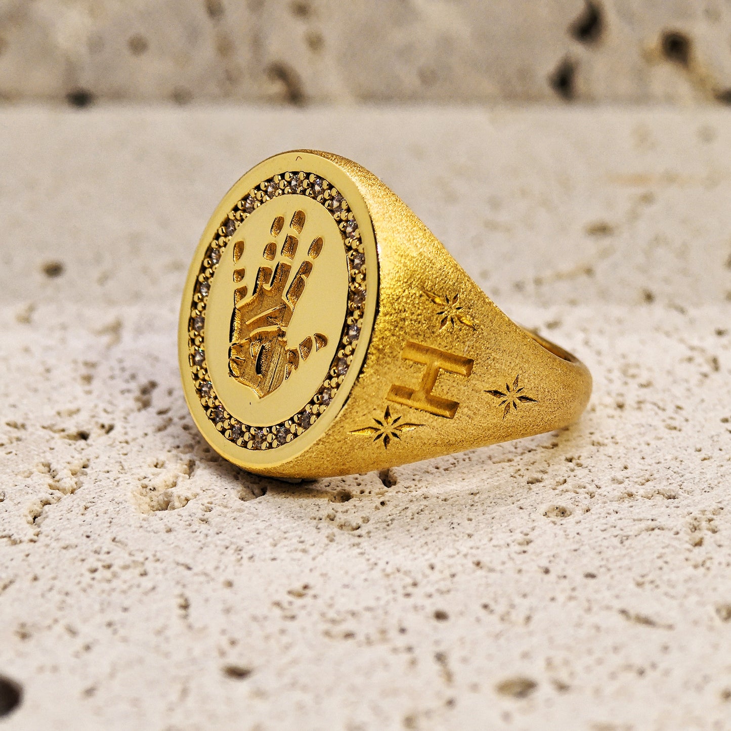 The Premium Handprint Ring | Frosted Finish