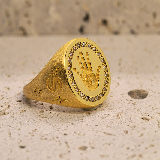 The Premium Handprint Ring | Frosted Finish