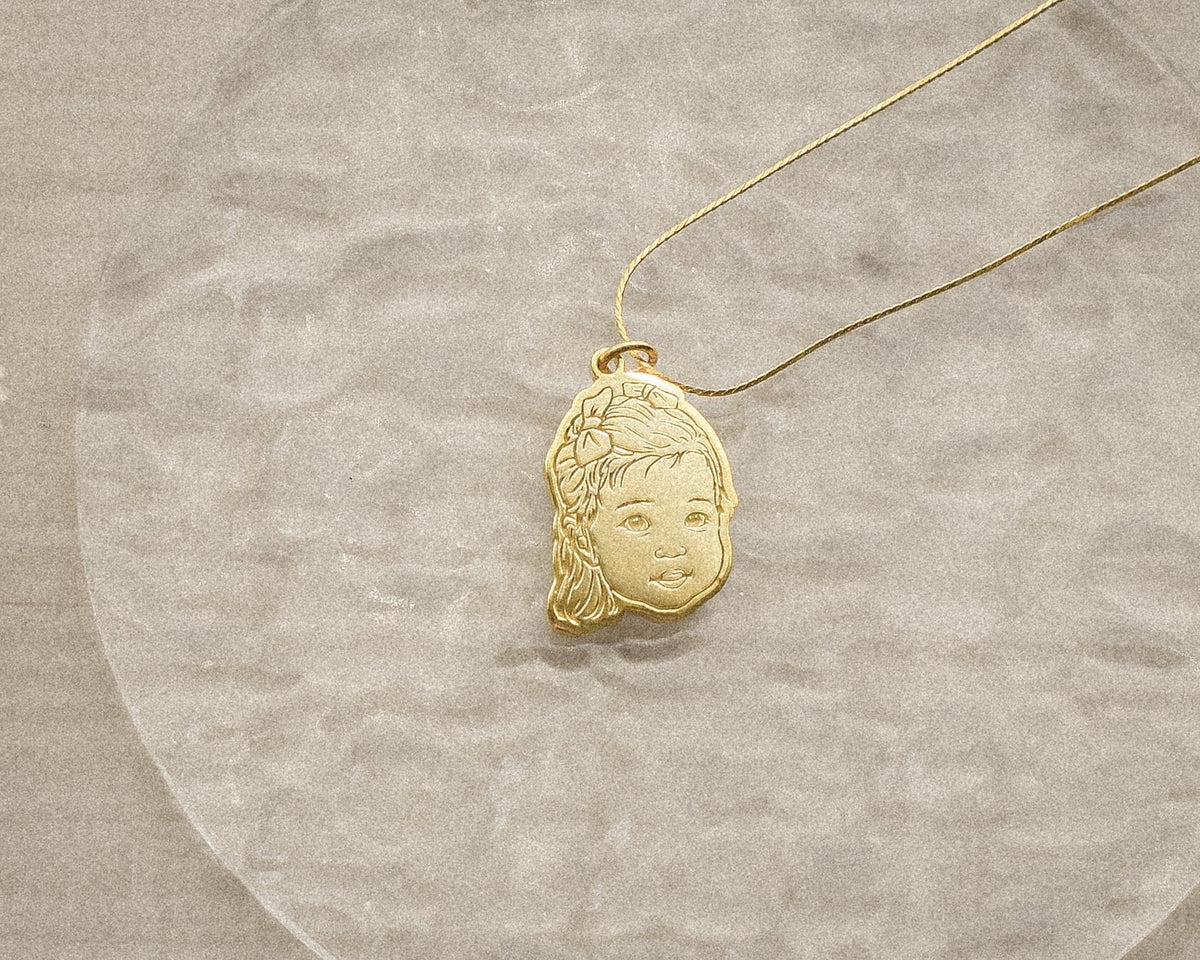 The Cherished Portrait Necklace | Rolo Chain